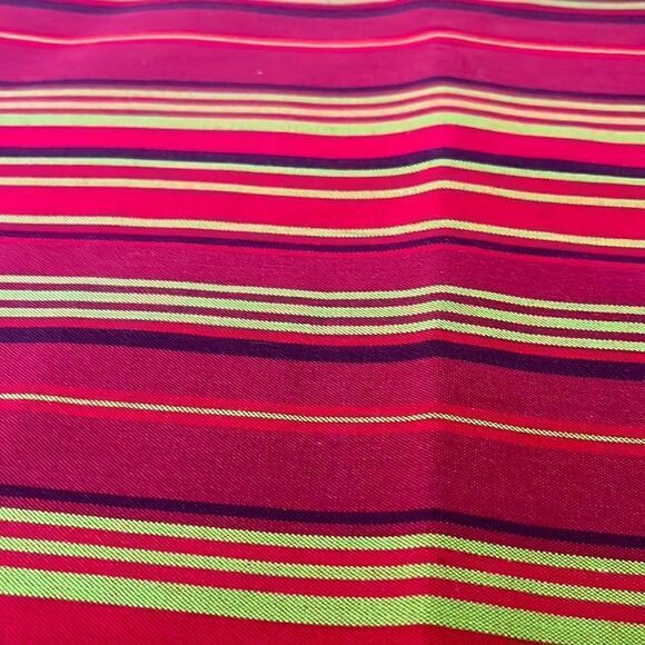 Bold Red Striped Reversible Rectangular Table Runner- 90” by 14” - Picture 4 of 4